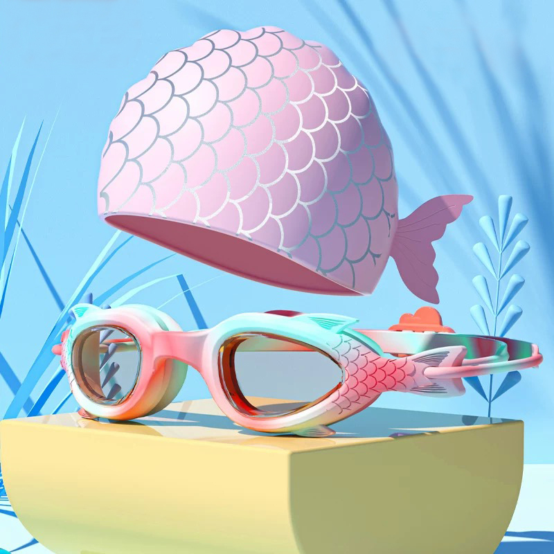 Aquatic Sports Cap - نظارات سباحة للأطفال؛ قبعة سباحة سيليكون